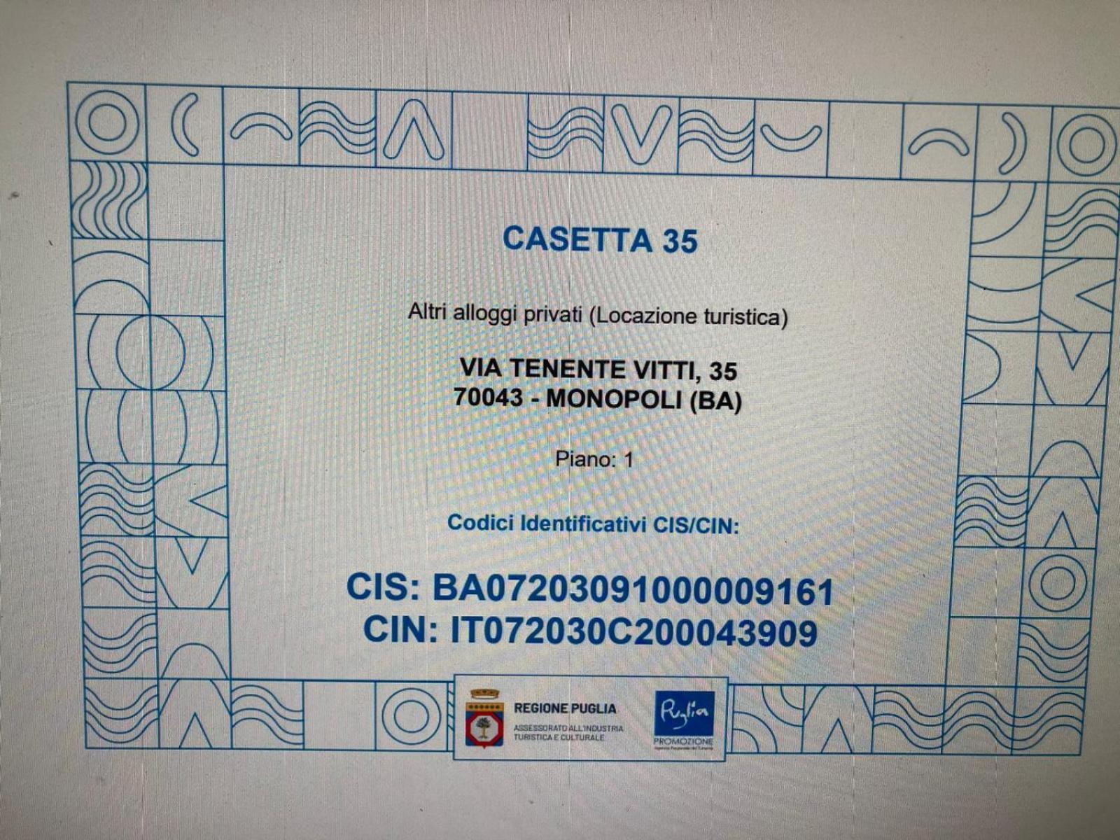 Casetta 35 Monopoli Bagian luar foto